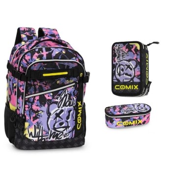 Zaino Organizzato + Astuccio 3 Zip + Astuccio Ovale COMIX WBS BEAR | Cloclorinda.it