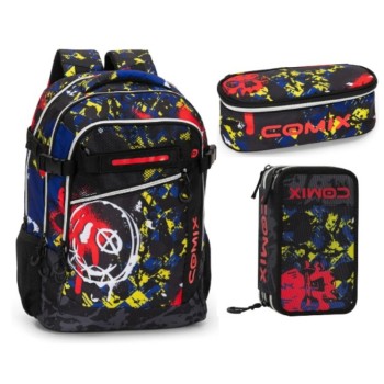 Zaino Organizzato + Astuccio 3 Zip + Astuccio Ovale COMIX WBS SKULL | Cloclorinda.it