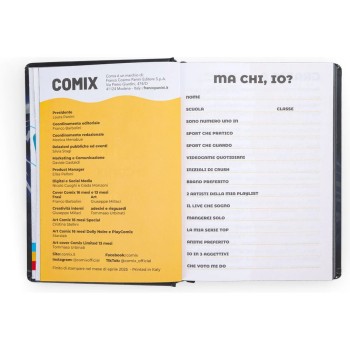 Diario 16 Mesi 2025/26 - COMIX Limited Edition - Giornaliero Nero/Blu | Cloclorinda.it