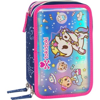 Astuccio 3 zip Tokidoki Blu | Cloclorinda.it