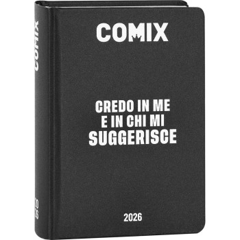 Diario 16 Mesi 2025/26 - COMIX - Giornaliero Standard Nero/Bianco | Cloclorinda.it