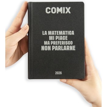 Diario 16 Mesi 2025/26 - COMIX - Giornaliero Standard Nero/Argento | Cloclorinda.it