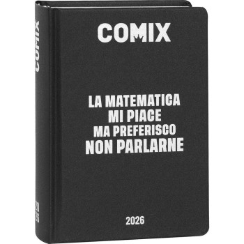 Diario 16 Mesi 2025/26 - COMIX - Giornaliero Mini Nero/Argento | Cloclorinda.it