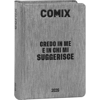 Diario 16 Mesi 2025/26 - COMIX - Giornaliero Mini Grigio | Cloclorinda.it