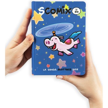 Diario 16 Mesi 2025/26 - COMIX Scottecs by Sio - Giornaliero Blu Unicottero | Cloclorinda.it