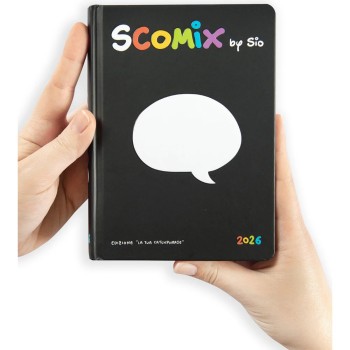 Diario 16 Mesi 2025/26 - COMIX Scottecs by Sio - Giornaliero Nero | Cloclorinda.it