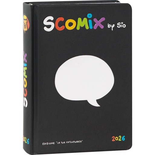 Diario 16 Mesi 2025/26 - COMIX Scottecs by Sio - Giornaliero Nero | Cloclorinda.it