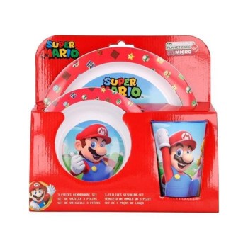 Super Mario. Set Piatti con Bicchiere | Cloclorinda.it