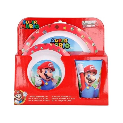Super Mario. Set Piatti con Bicchiere | Cloclorinda.it Super Mario. Set Piatti con Bicchiere | Cloclorinda.it