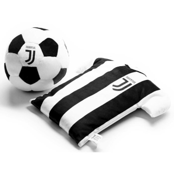 Cuscino trasformabile Ufficiale Juventus 30 cm 2 in 1 T-shirt palla originale Juve | Cloclorinda.it