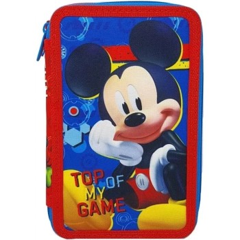 Astuccio Scuola 3 Zip Mickey Mouse Completo  | Cloclorinda.it