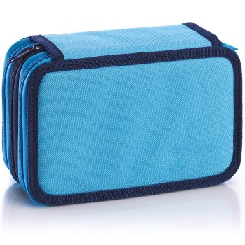Astuccio 3 Zip Celeste | Cloclorinda.it