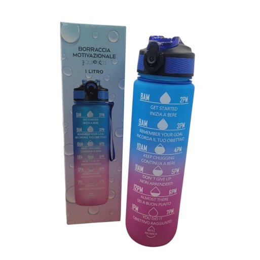 BORRACCIA MOTIVAZIONALE 1L BLU FUCSIA MIX AND MATCH | Cloclorinda.it BORRACCIA MOTIVAZIONALE 1L BLU FUCSIA MIX AND MATCH | Cloclorinda.it