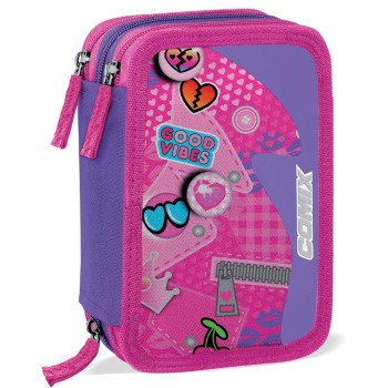 Astuccio Corredato 3 Zip Comix Wave Pins Girl | Cloclorinda.it