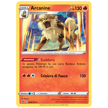 Arcanine 028/192 | Cloclorinda.it