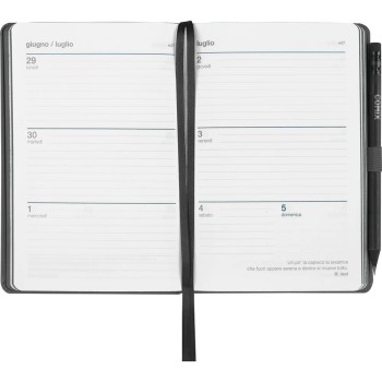 Agenda 12 Mesi 2026 Medium Settimanale - Agende COMIX Nero | Cloclorinda.it
