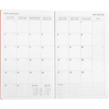 Agenda 12 Mesi 2026 Mini Giornaliera - Kaos Nero/Arancione | Cloclorinda.it