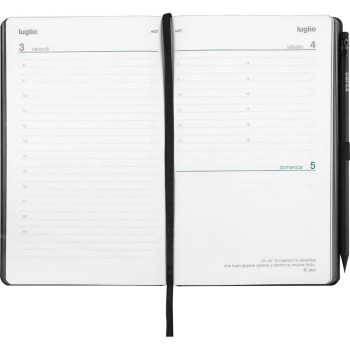 Agenda 12 Mesi 2026 Large Giornaliera - Agende COMIX Nero | Cloclorinda.it