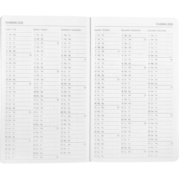 Agenda 12 Mesi 2026 Large Settimanale - Kaos Nero | Cloclorinda.it
