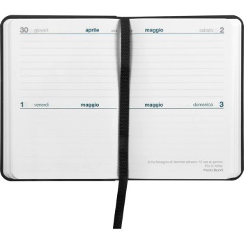 Agenda 12 Mesi 2026 Mini Giornaliera - Agende COMIX Nero | Cloclorinda.it