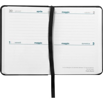 Agenda 12 Mesi 2026 Mini Giornaliera - Agende COMIX Nero | Cloclorinda.it