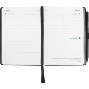 Agenda 12 Mesi 2026 Mini Giornaliera - Agende COMIX Nero | Cloclorinda.it