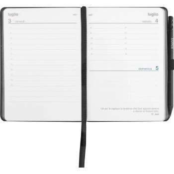 Agenda 12 Mesi 2026 Mini Giornaliera - Agende COMIX Nero | Cloclorinda.it