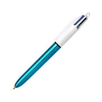 PENNA SFERA 4 COLOURS SHINE MEDIUM BIC CELESTE | Cloclorinda.it