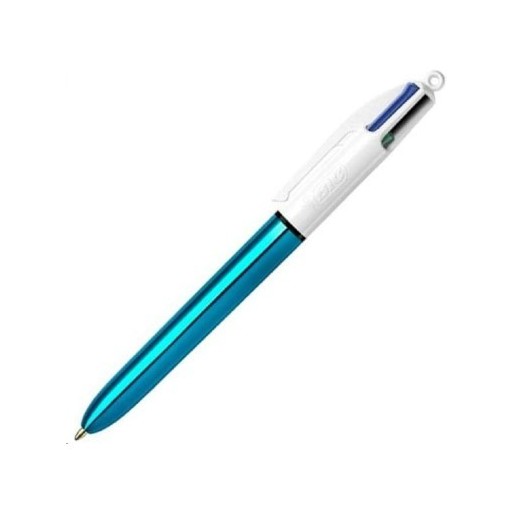 PENNA SFERA 4 COLOURS SHINE MEDIUM BIC CELESTE | Cloclorinda.it