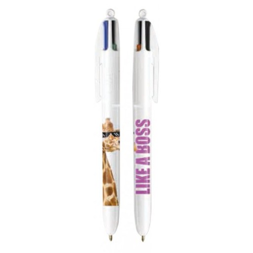Penna Bic 4 Colori - Like a Boss Giraffa | Cloclorinda.it