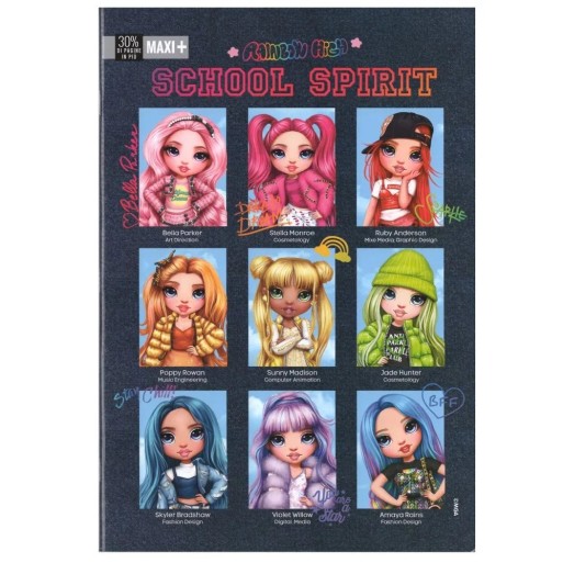 Quaderno scuola A4 100gr RAINBOW HIGH | Cloclorinda.it