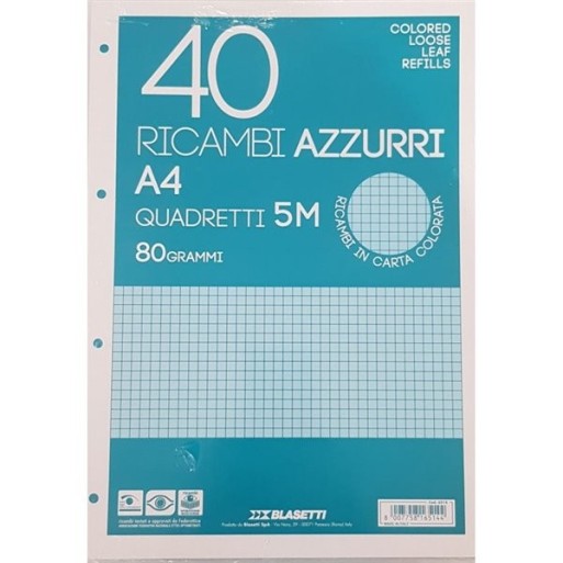Ricembi A4 5mm 40ff 80gr Azzurro | Cloclorinda.it