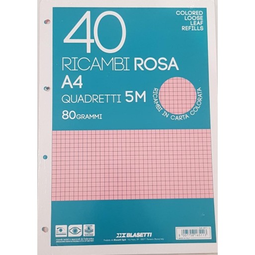 Ricembi A4 5mm 40ff 80gr Rosa | Cloclorinda.it