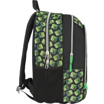Zaino Organizzato Minecraft Nero/Verde | Cloclorinda.it