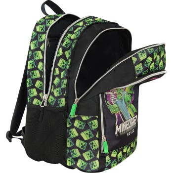 Zaino Organizzato Minecraft Nero/Verde | Cloclorinda.it