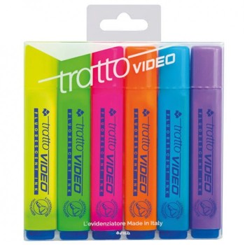 EVIDENZIATORE TRATTO VIDEO FLUO SET FILA | Cloclorinda.it