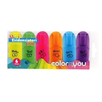 Set 6 Mini Evidenziatori Fluo – Color X You | Cloclorinda.it