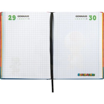 Diario 12 Mesi 2025/26 - Super Mario - Giornaliero Non Datato Rosso/Blu | Cloclorinda.it