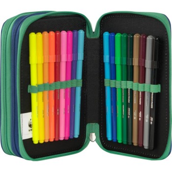 Astuccio 3 Zip Wwf Verde/blu | Cloclorinda.it