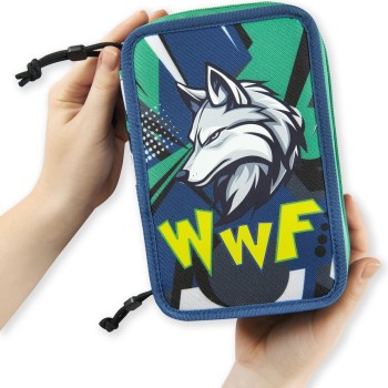 Astuccio 3 Zip Wwf Verde/blu | Cloclorinda.it