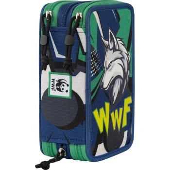 Astuccio 3 Zip Wwf Verde/blu | Cloclorinda.it