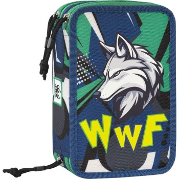 Astuccio 3 Zip Wwf Verde/blu | Cloclorinda.it