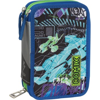 Astuccio 3 Zip COMIX Flash Viola/Azzurro | Cloclorinda.it