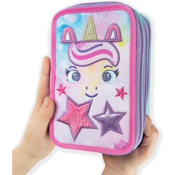 Astuccio 3 Zip Mofumofu Rosa | Cloclorinda.it