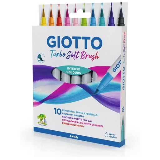 Giotto Turbo Soft Brush – Pennarelli 10 colori | Cloclorinda.it