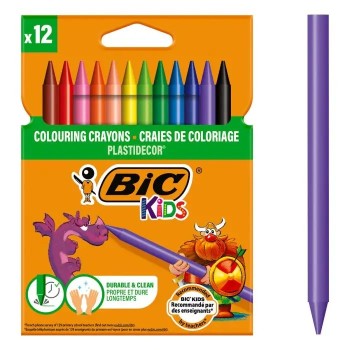 Pastelli Bic Kids Plastidecor 12 | Cloclorinda.it