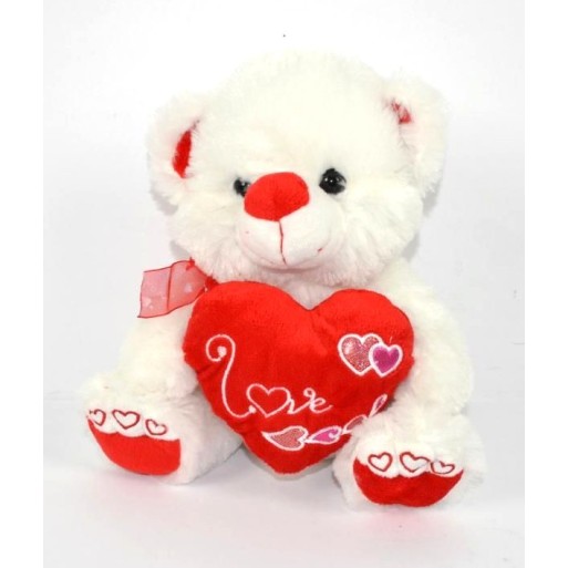 PELUCHE A FORMA DI ORSETTO CON CUORE E SCRITTA LOVE| Cloclorinda.it