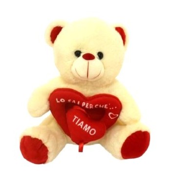 Peluche Orso Con Cuore Lo Sai Perche' 25cm | Cloclorinda.it