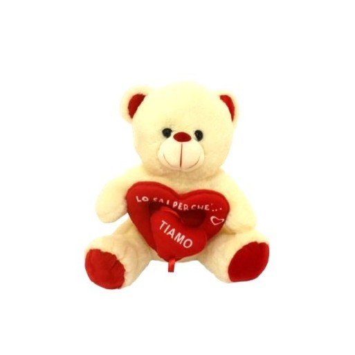 Peluche Orso Con Cuore Lo Sai Perche' 25cm | Cloclorinda.it