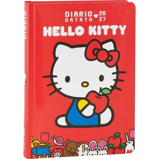 Diario 12 Mesi 2026/27 - Hello Kitty - Datato Rosso | Cloclorinda.it
